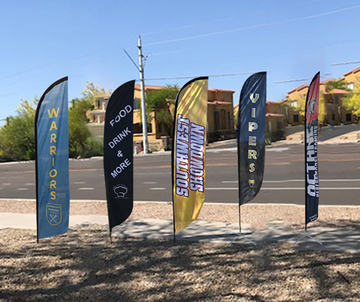 Variety of Feather Flags images.
