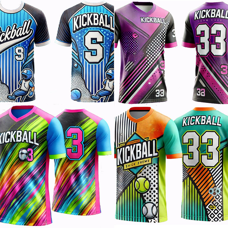 Custom Short Sleeve Sublimation Kickball Jersey – Personalized Team Shirts