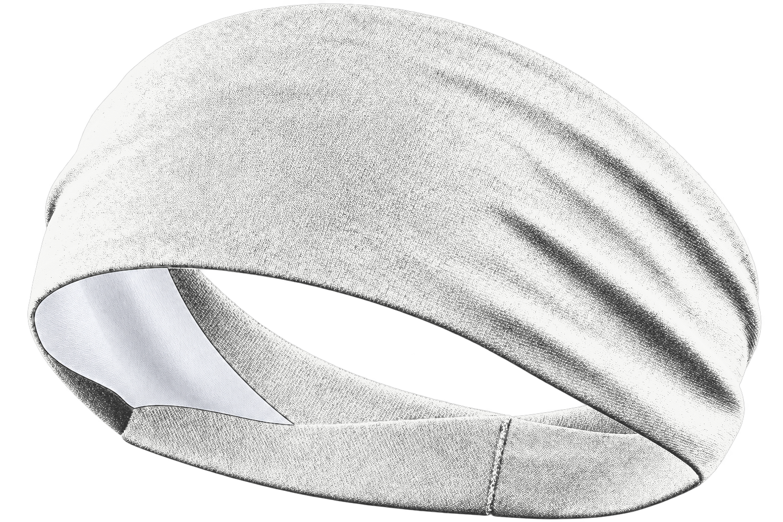 Performance white custom sports headband, front product view