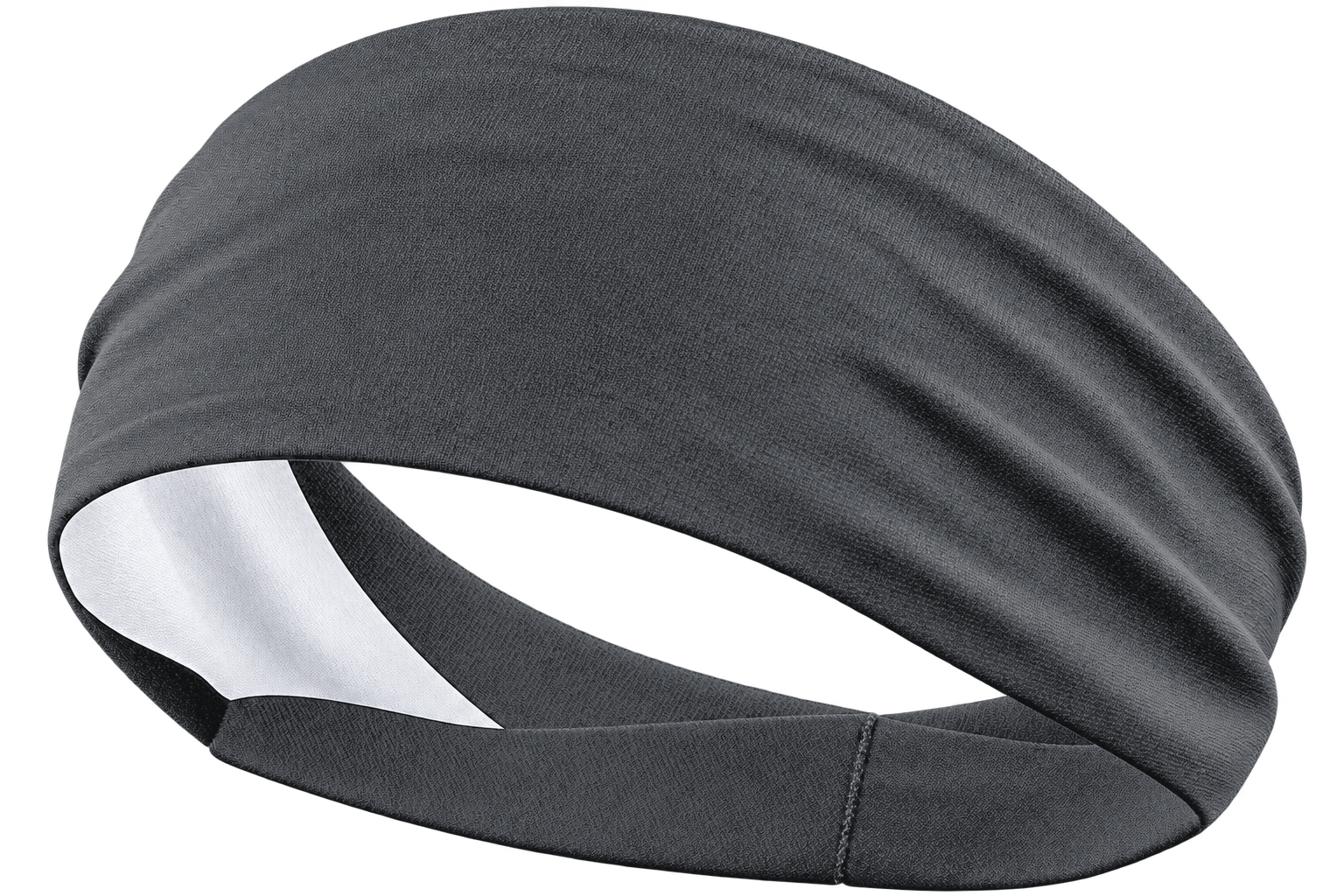 Charcoal gray custom sports headband, front product view