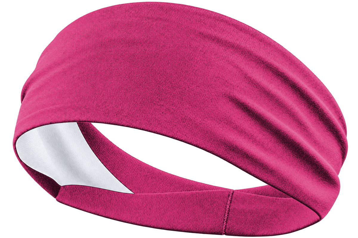 Sport pink custom sports headband, front product view