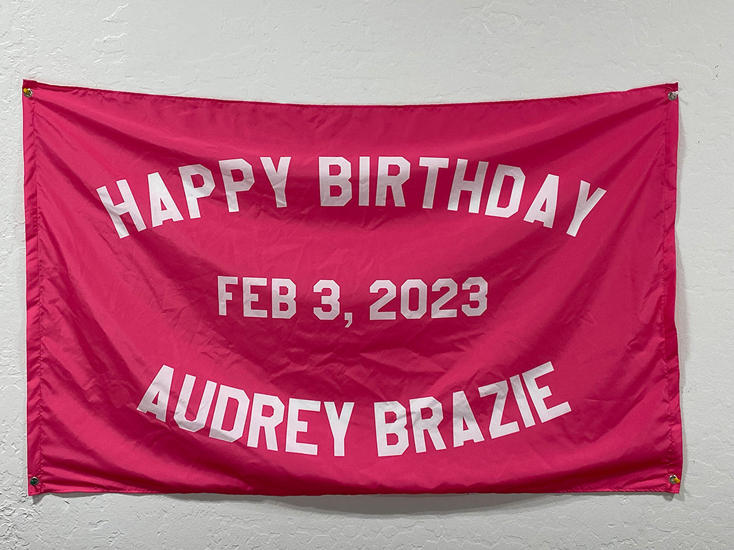 Custom happy birthday flag