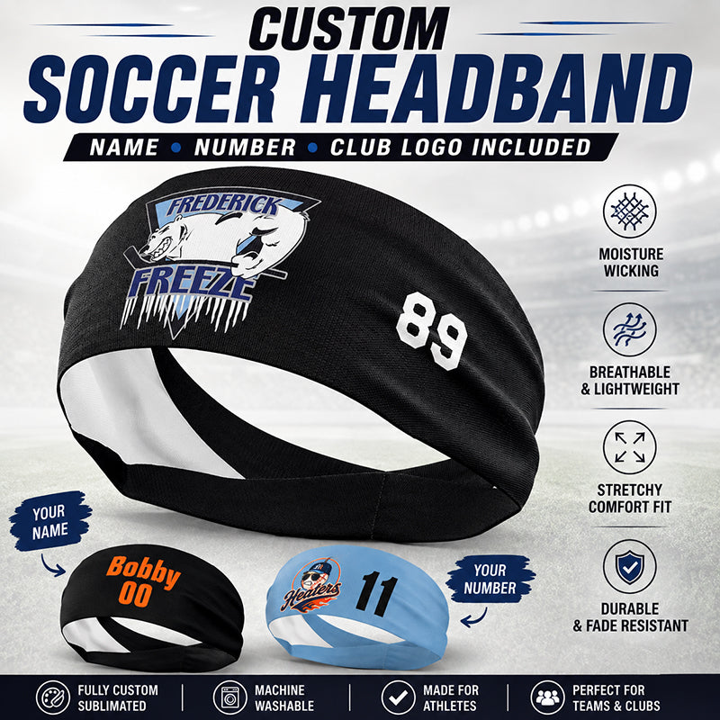 Custom Soccer Headband – Personalized Name, Number & Team Logo