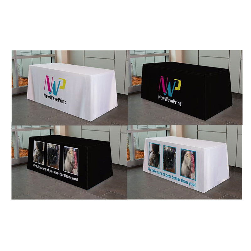 Custom economy black and white table cover