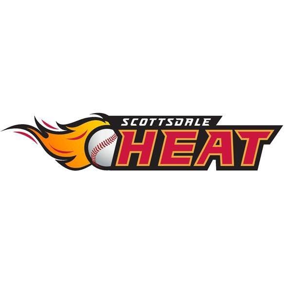 Scottsdale Heat crest — flaming comet baseball with red and gold HEAT wordmark