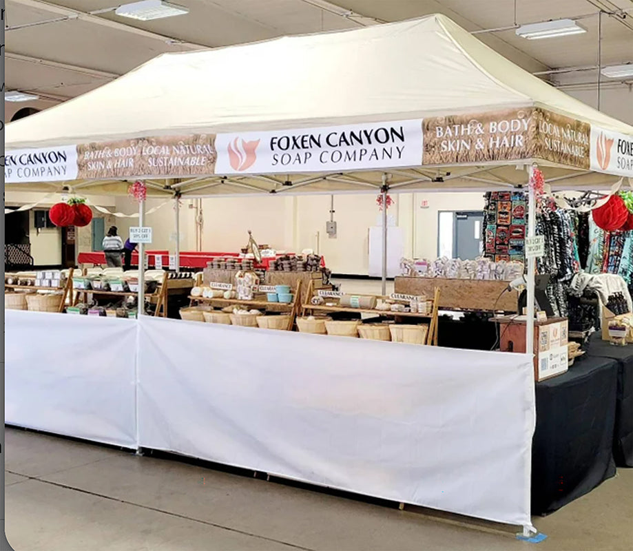 Farmers market canopy wrap banner advertising