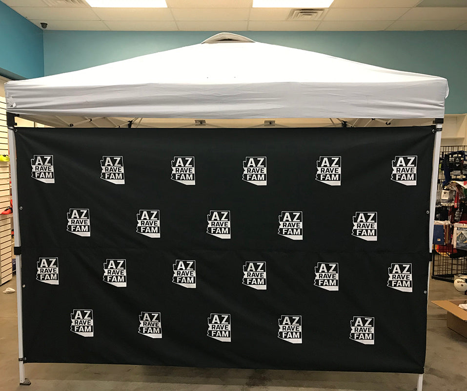 Canopy wall step and repeat logo print